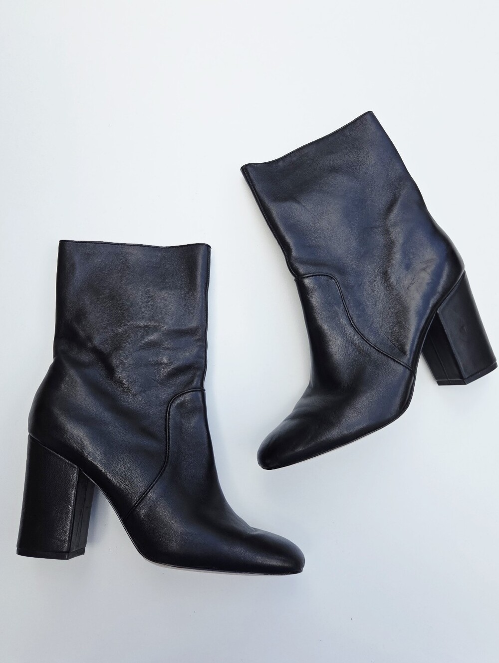 Bettye Muller Black Leather Mid-Calf Boots Size 10